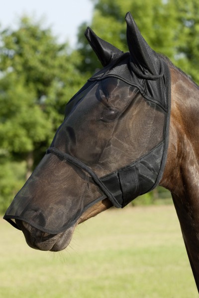 Fly mask with ear and nose protector