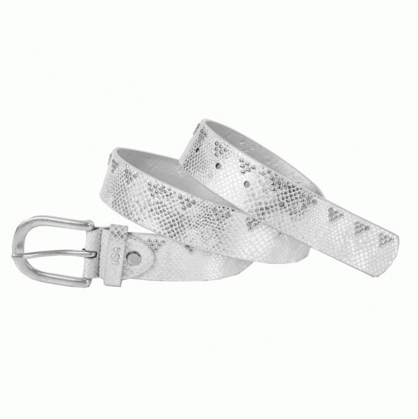 Belt &#039;&#039;Zara&#039;&#039;, silver col. buckle, small rivets