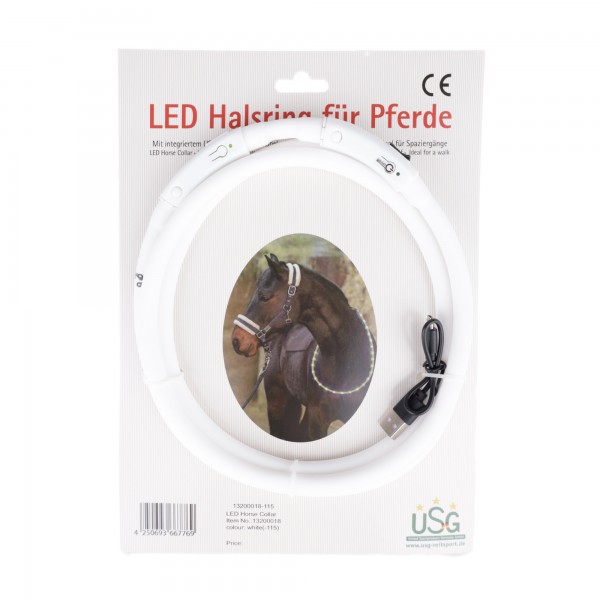 LED-Leuchthalsring für Pferde